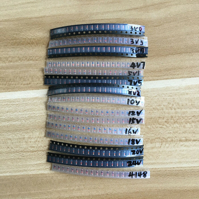 150PC 15 Values 0.5W 1/2W 2V-24V 1206 SMD Zener Diode Diodes Assorted Kit LL34