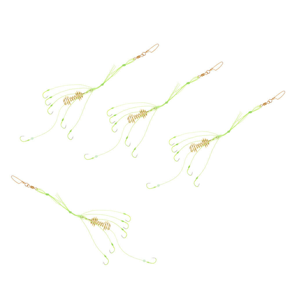 4pcs Fluorescent Light Fishing Hook Luminous Explosive Hooks A