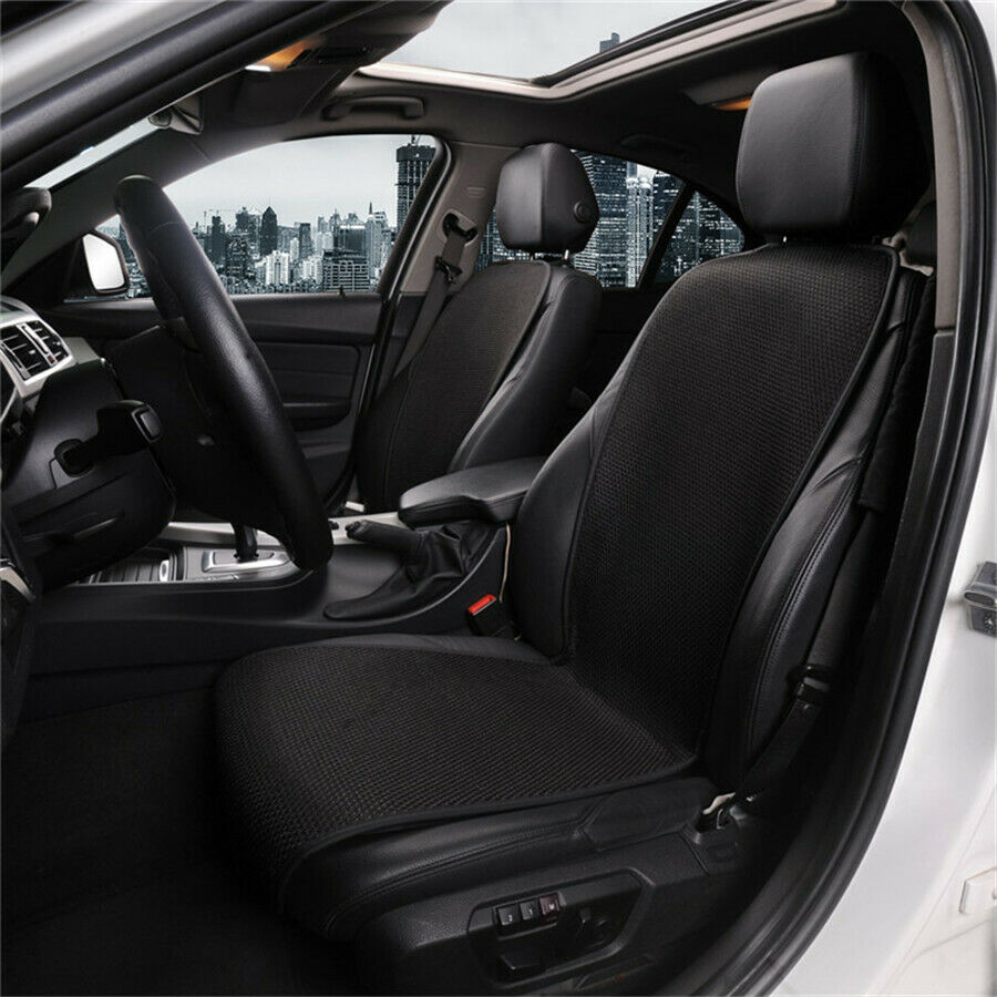 1PC Breathable Ice Silk Weave Cooling Seat Cover Summer Cushion Universal Black