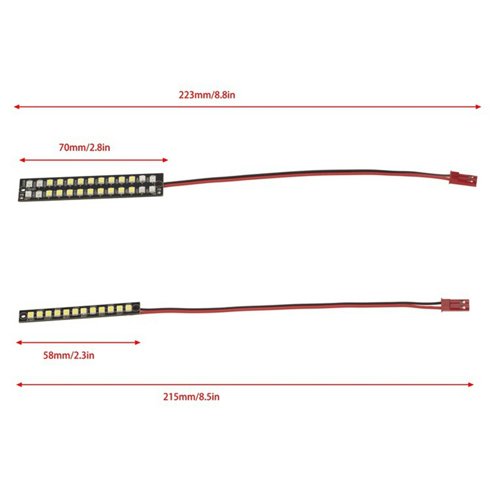 Waterproof Front Rear Bright Bumper LED Light Strips for 1:10 RC Accessories
