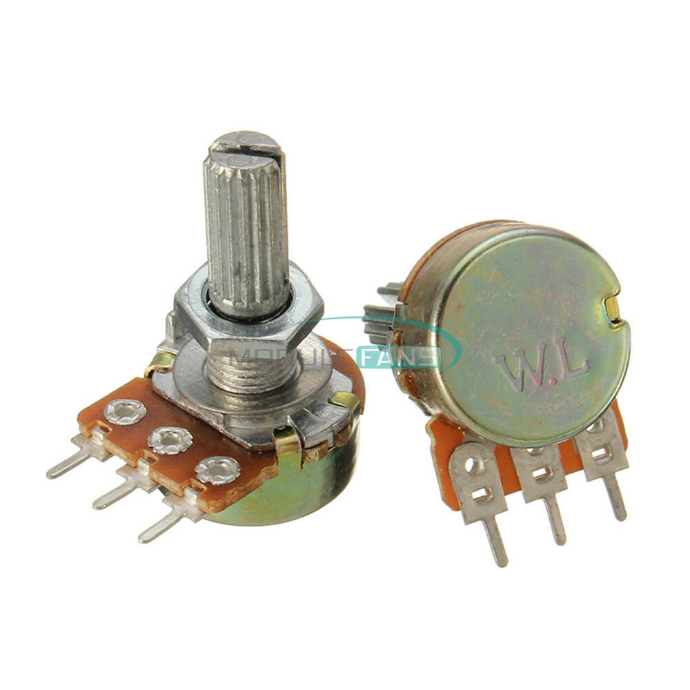 5PCS B5K 5K Ohm Knurled Shaft Linear Rotary Taper Potentiometer