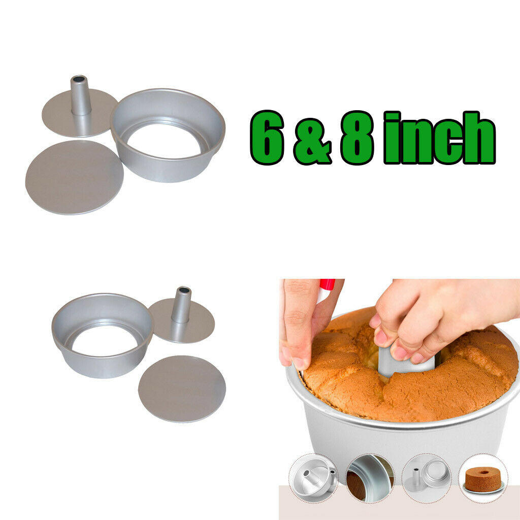 6 &8 Inch Aluminum Round Chiffon Cake Mold Nonstick Angel Food Cake Pan