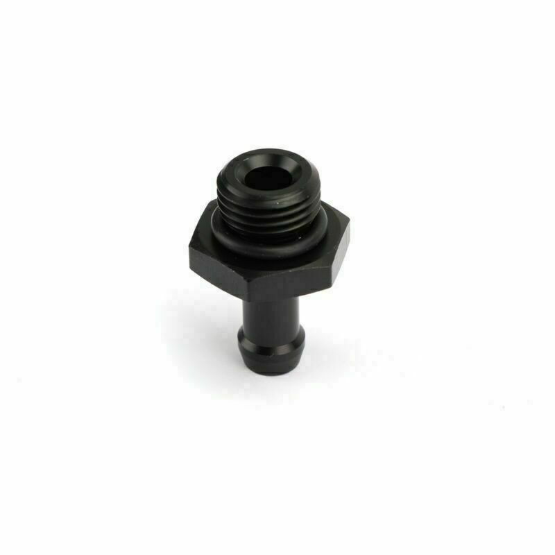 Black ORB - 6 AN O Ring Boss to 5/16 8mm Barb Adapter Hose Nylon Fuel Fitting CN