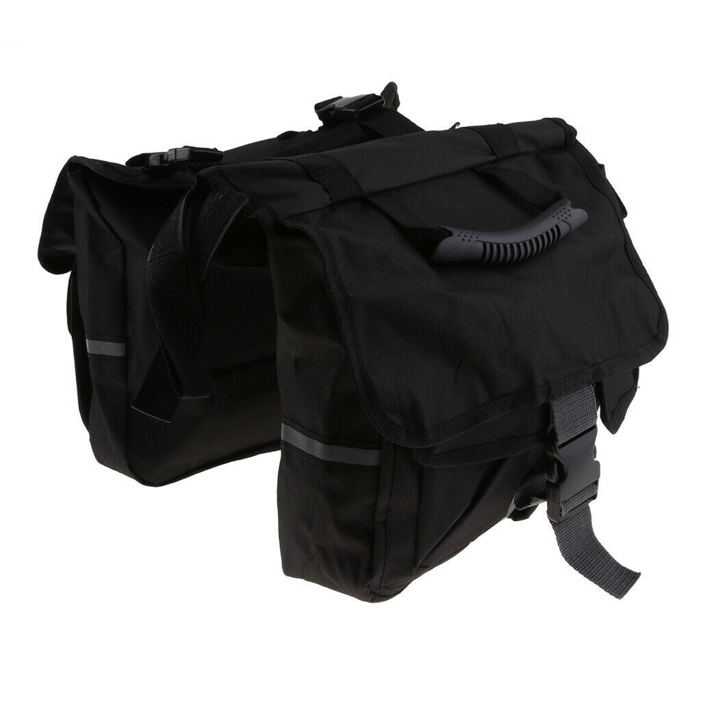 Mototrcycle Rear Rack Bag Double Panniers Bicycle Seat Saddlebag Cargo Trunk