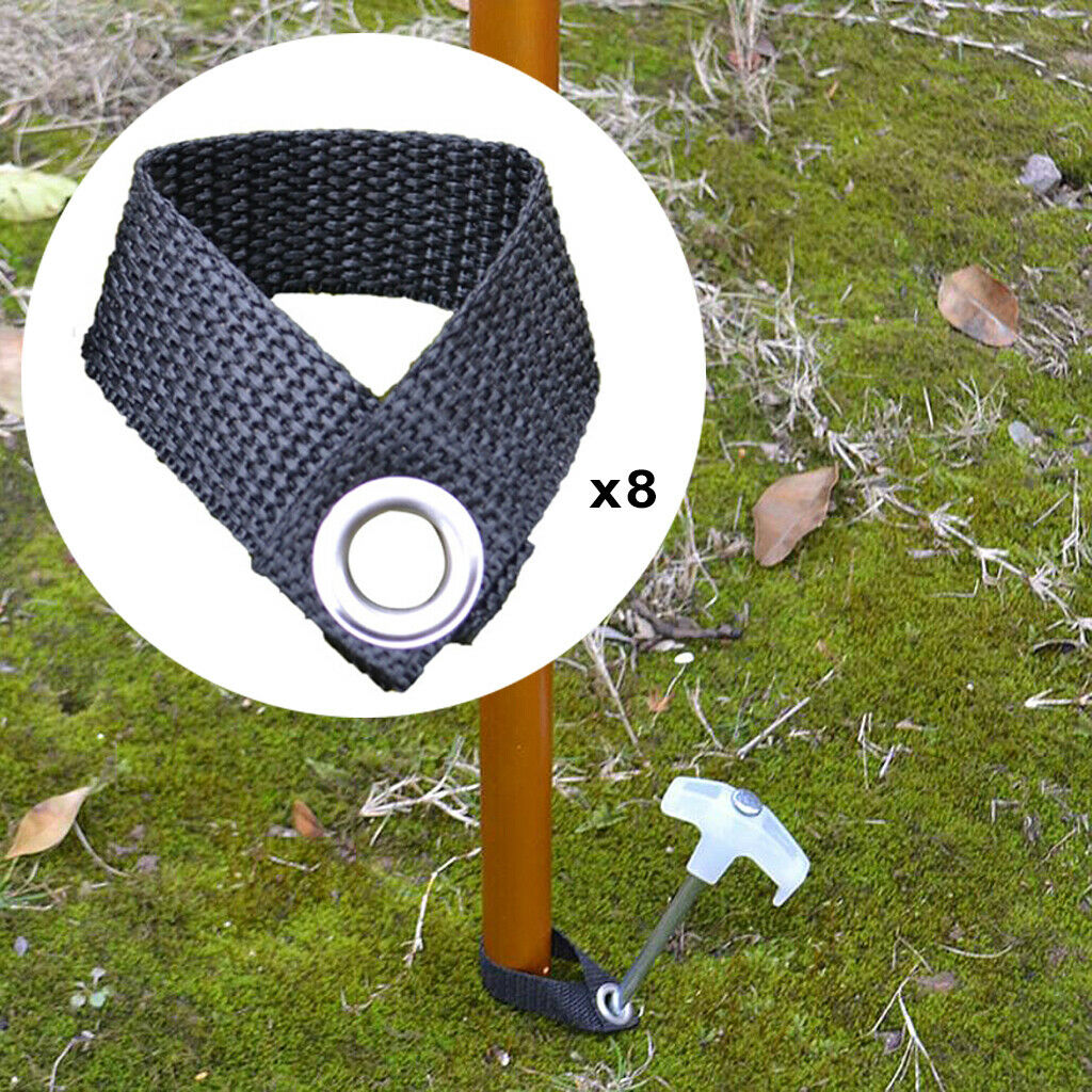8Pack Tent Pegs Fixing Buckle Outdoor Hiking Picnic Canopy Pole Holder