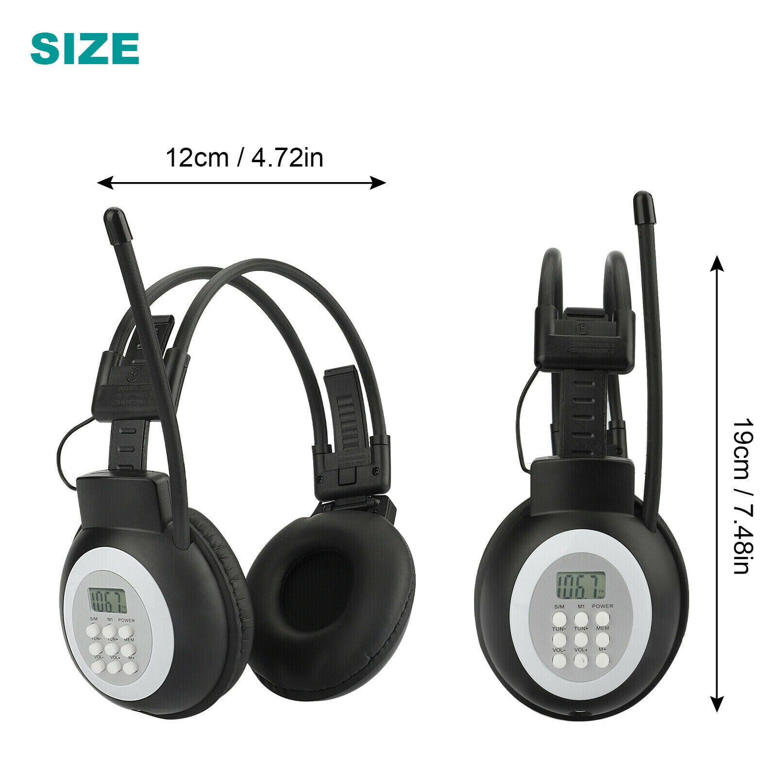 Portable Personal FM Radio Headphones , Wireless Headset with Radio Built