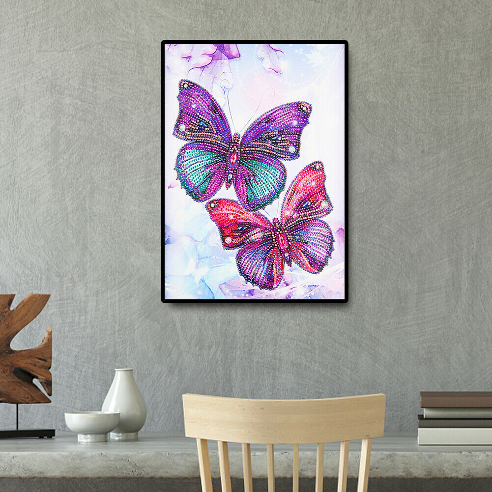 5D Special Shaped Butterfly Diamond Painting Cross Stitch Art Home Decor @