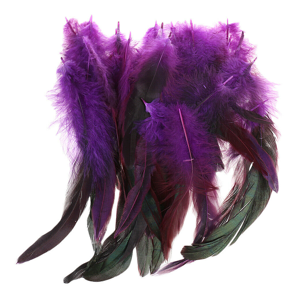 Prettyia 50pcs Beautiful Rooster Feathers 12-18cm / 5-7inch Purple