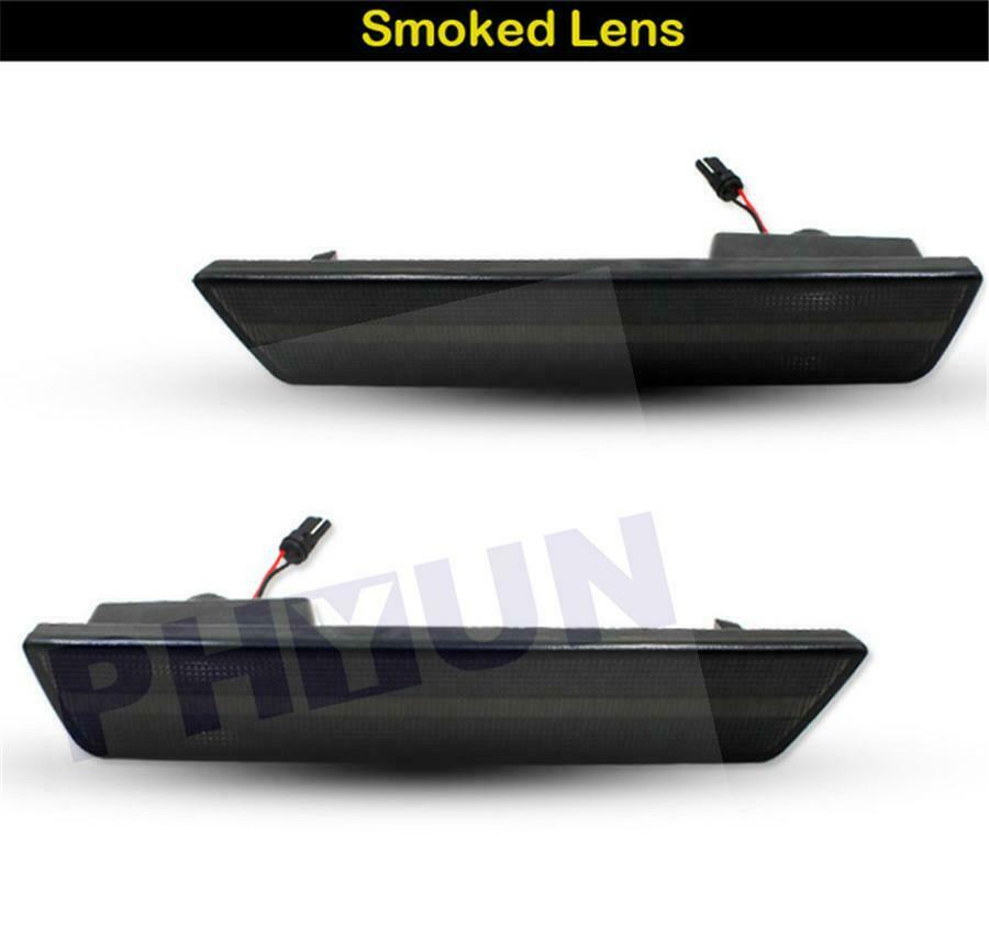Smoked Rear Side Marker Lamps with Red LED Lights For 2008-2014 Dodge Challenger