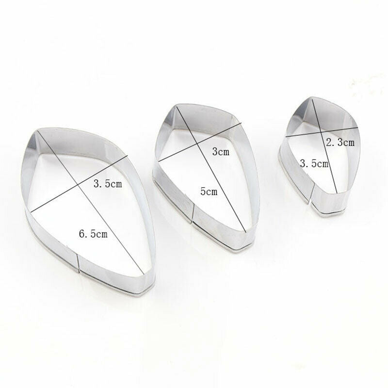 3pcs Gardenia Petal Shape Mold Mousse Ring Mold Stainless Steel Cake Cutt.l8