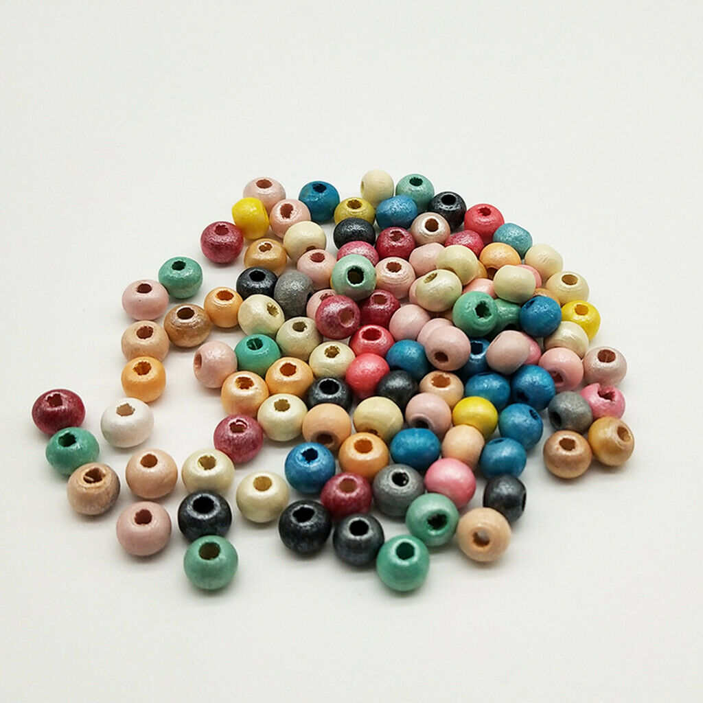 500x Bulk Wooden Craft Beads Pony Beads Gifts Loose Spacer Beads Jewelry DIY