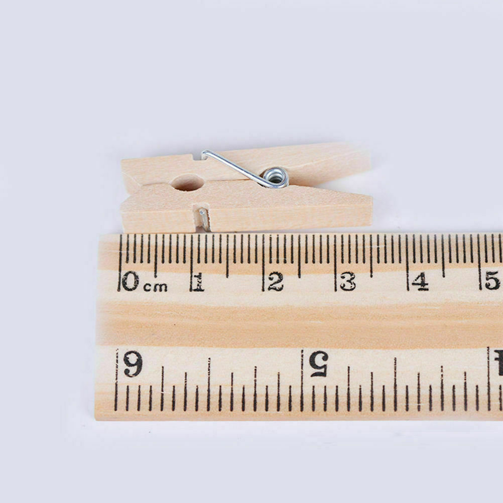 50Pcs 3.5cm Natural Wood Clothespins Laundry Photo Paper Peg Clips Clothes Pins