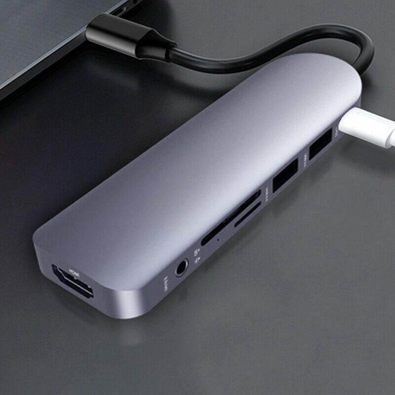 Type C 7-In-1 Hub USB 3.0 Multi USB C Docking Station Laptop Switch MI for MacK8