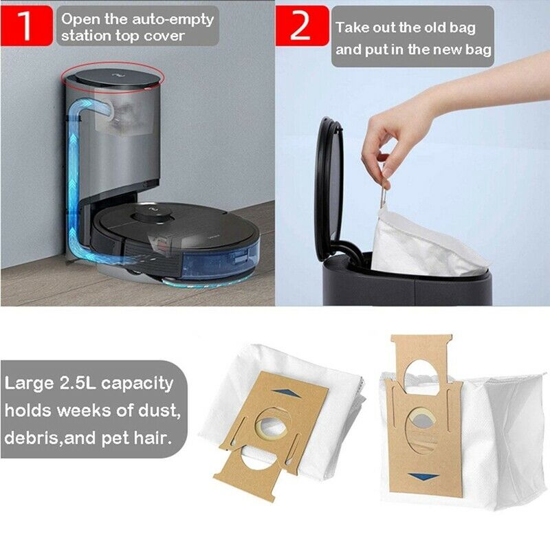 17 Pack T8 Vacuum Dust Bags for Ecovacs Deebot Ozmo T8 & T8 AIVI Robot VacuuC7C6