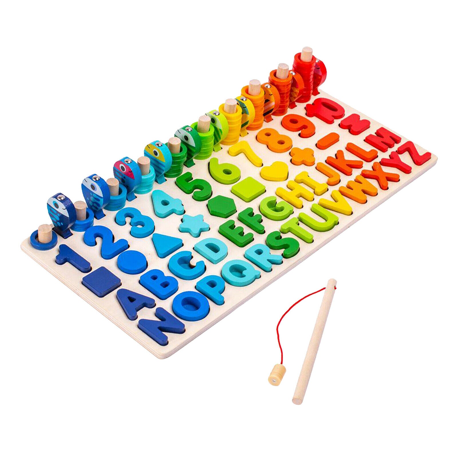 Wooden Toddler Puzzles Boards Shape, Number, Letters Puzzles for 4-6 Kids