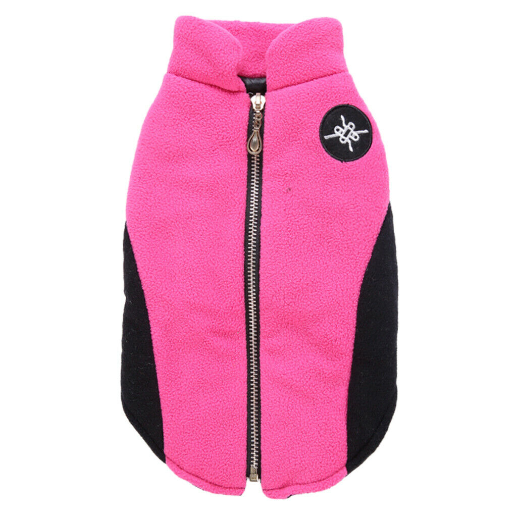 Pet Puppy Dog Comfortable Jacket Winter Warm Windproof Plush Coat Rose Red