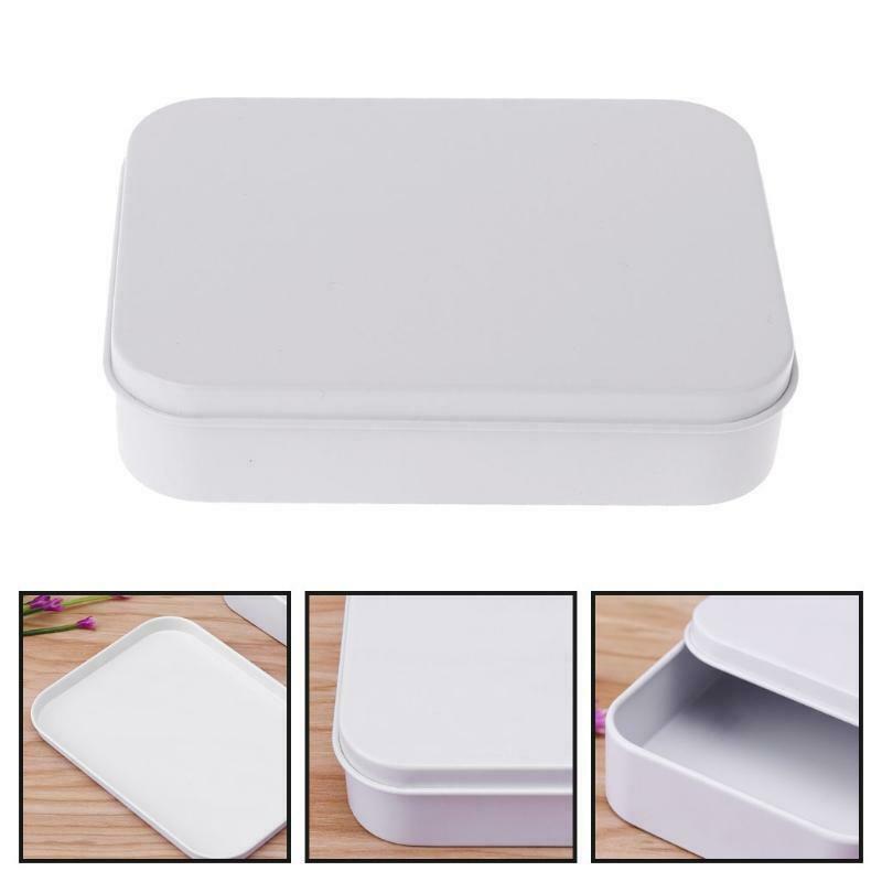 Storage Box Small Jewelry Candy Coin Key Pills Organizer Tin White Gifts Packing
