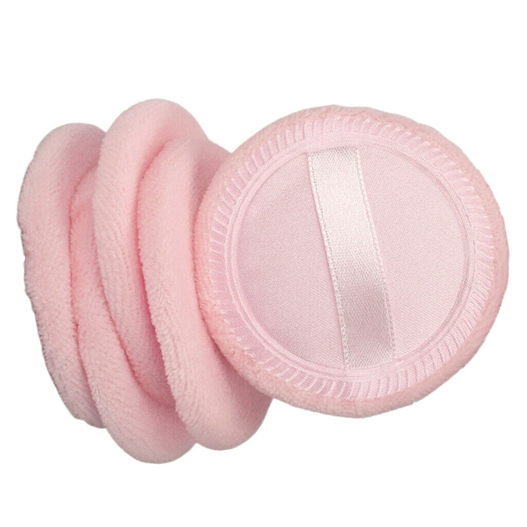 10 Soft Cotton Round Blusher Finished Body Powder Foundation Puff 2.3'' Pink