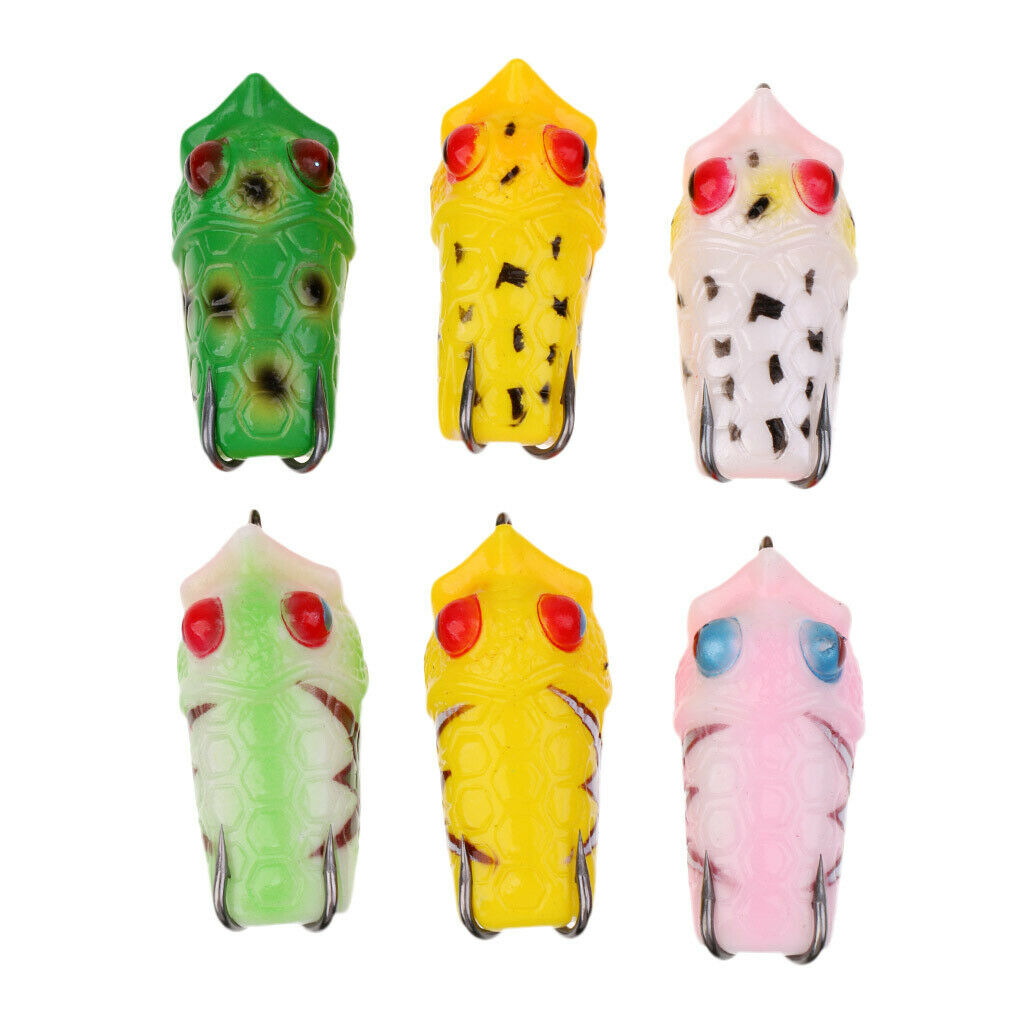 6 Pieces Fishing Lures Topwater Floating Frog Baits With