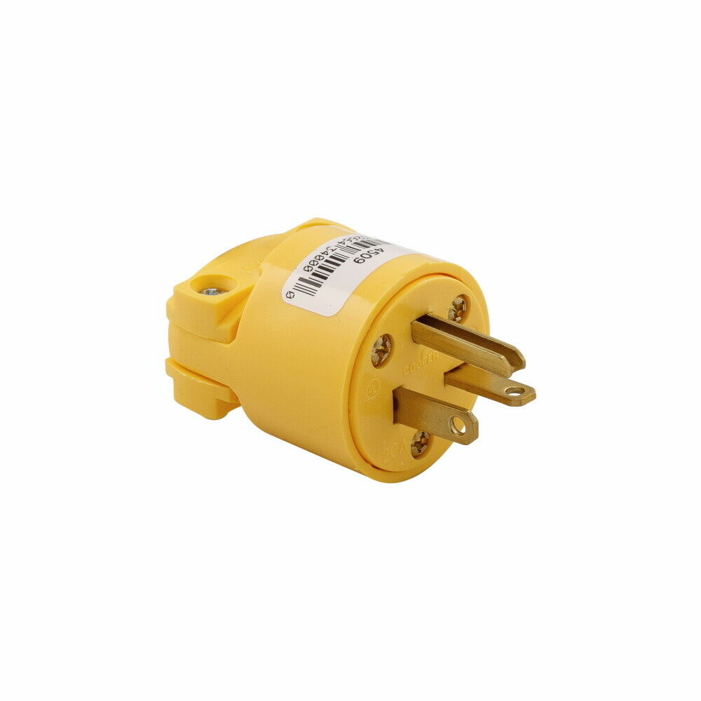 1pcs-COOPER 4509 20A 250V Heavy Duty Grade Thermoplastic Vinyl Plug