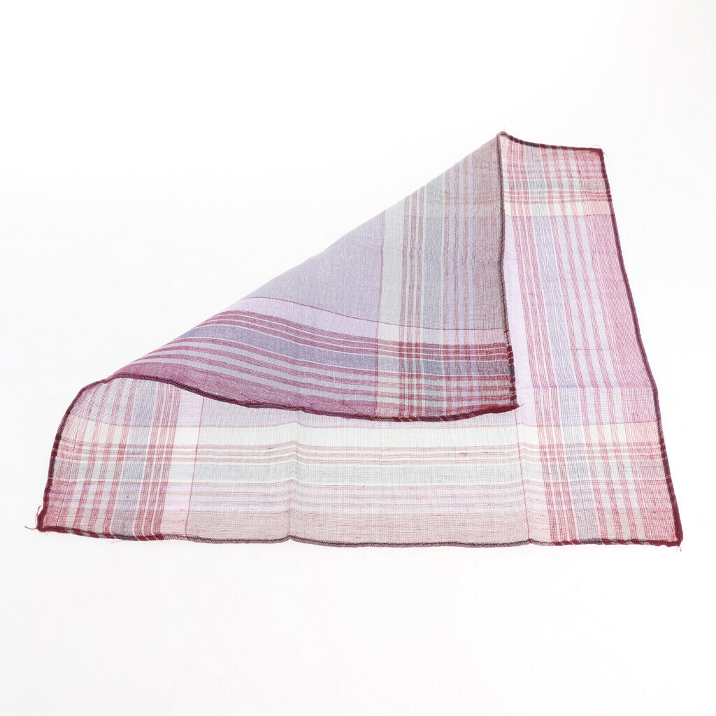 48Packs Men's Fashion Plaid 100% Cotton Handkerchiefs Decorative Suits Hanky