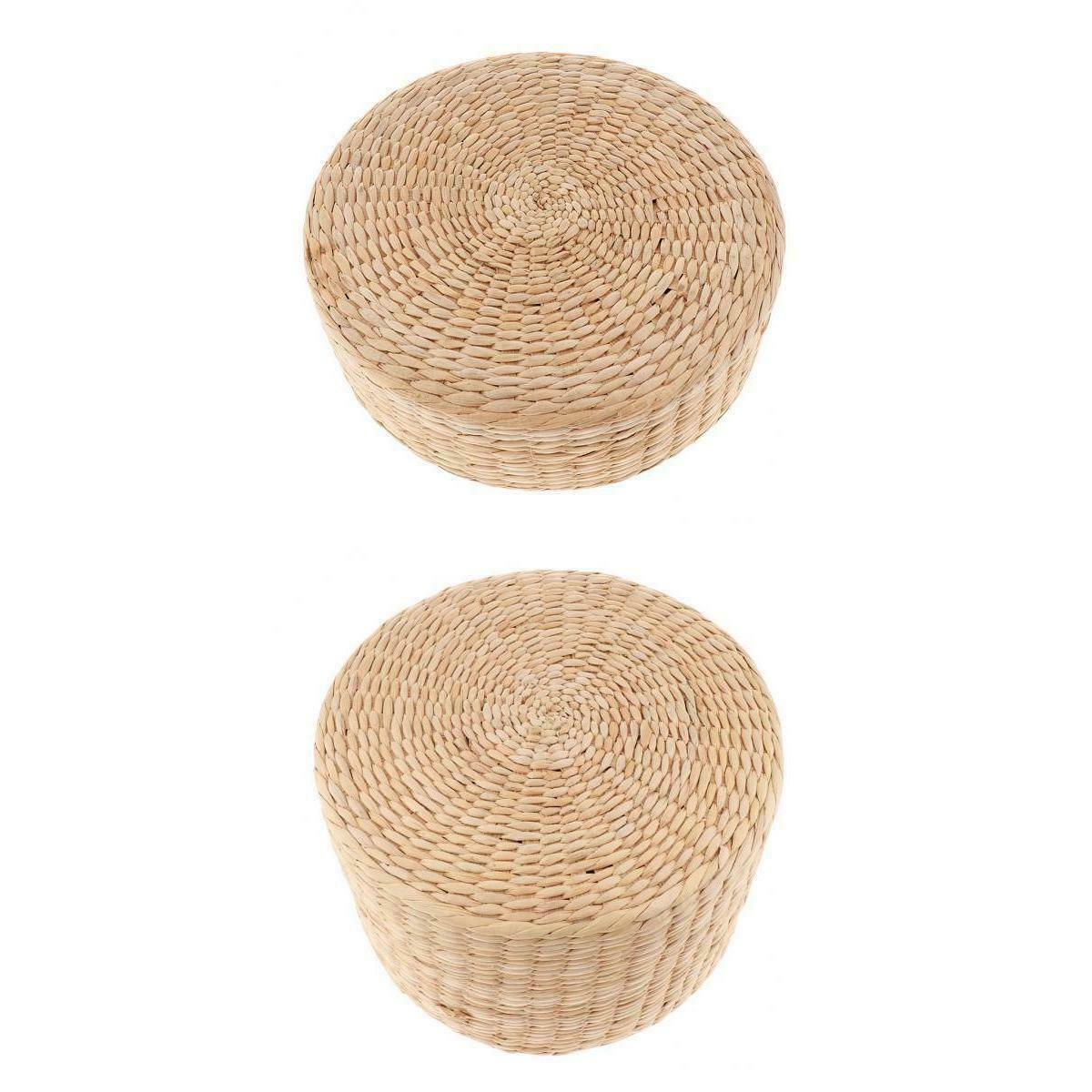 2pcs Japanese Style Straw Cushion Floor Seat Cushion for Reading Relaxation