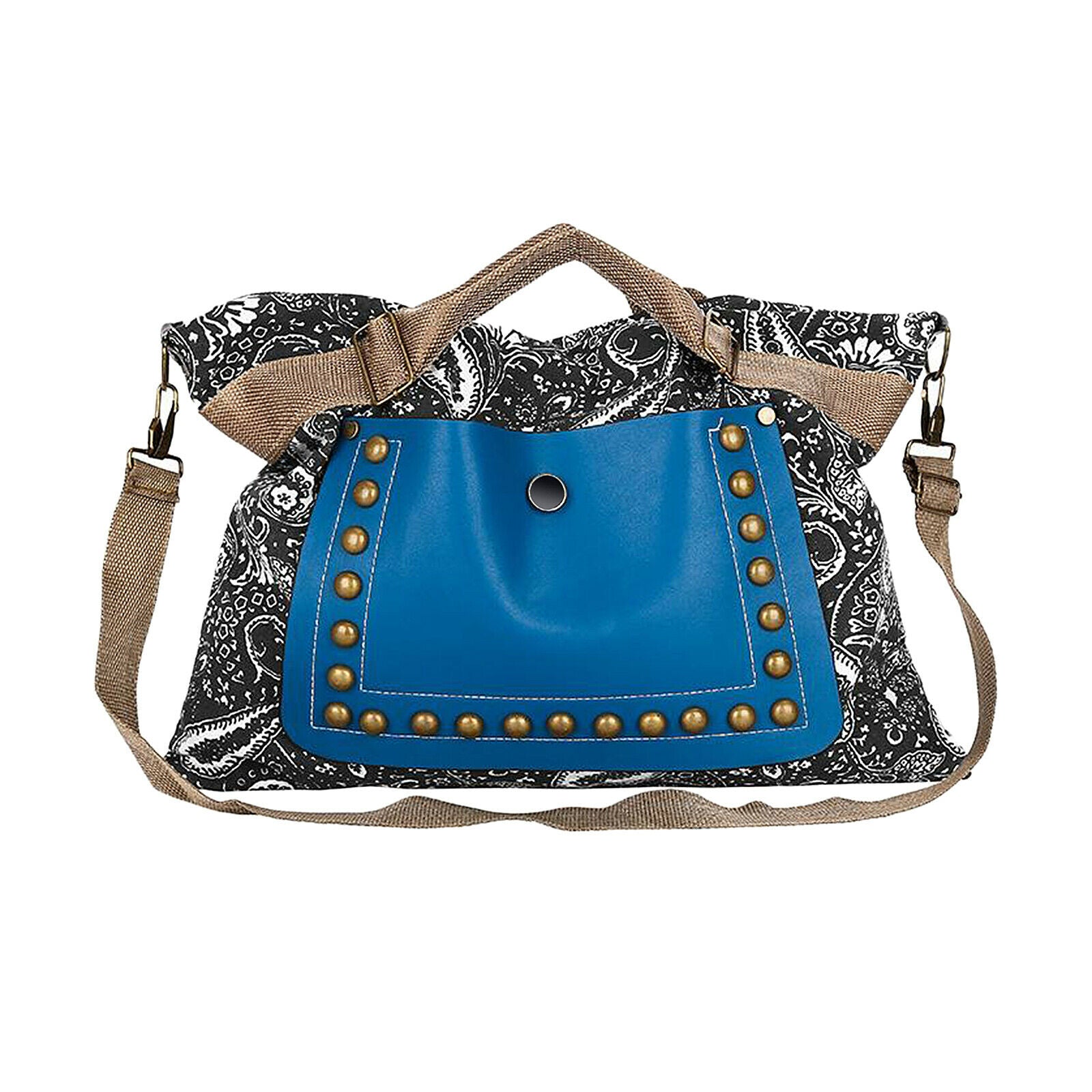 Canvas Ethnic Handle Bag Rivet Handbag Double Sided Girls
