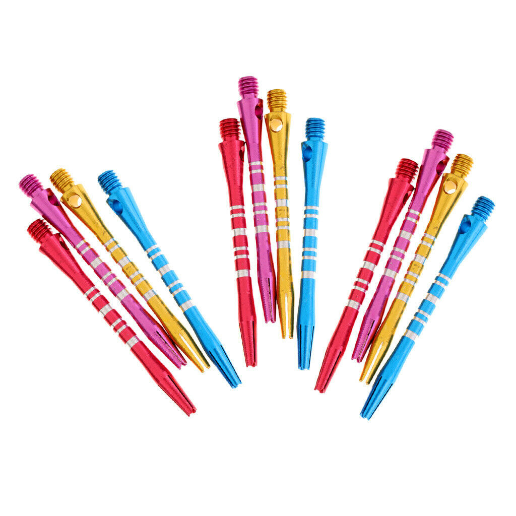 12 Pieces 52mm 2BA Anodised Aluminium  Shafts Stems Throwing - 4 Color