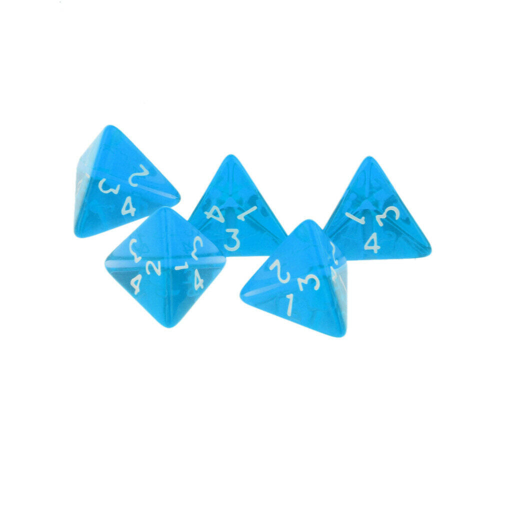 20x Blue Acrylic Polyhedral Dices D4 D6 D8 D12 Die for Roleplaying Supplies