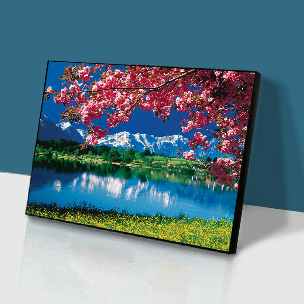 5D DIY Diamond Painting Under Cherry Trees Full Square Drill Embroidery Art @