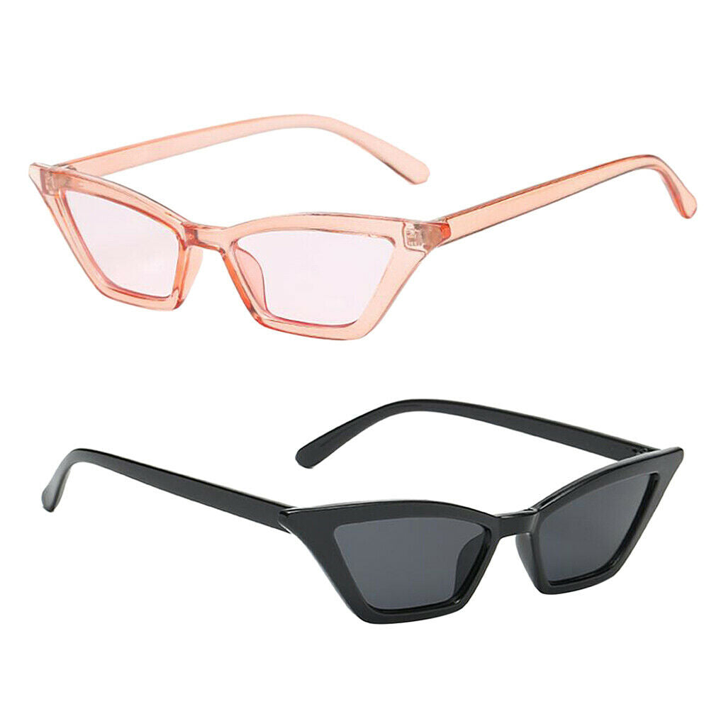 Set of 2 Women Cat Eye Sunglasses Classic Shades Eyewear UV400 for 2 Colors
