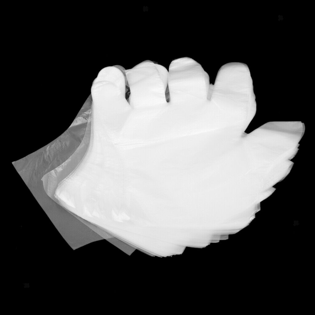 100 Pieces Clear Plastic Large Disposable Gloves for Cooking, Cleaning, Kitchen