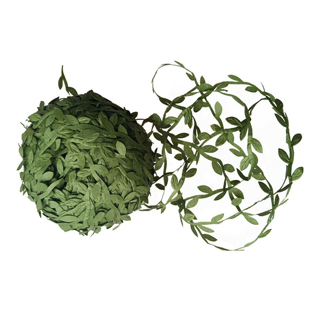 1Roll 80m Artificial Vines Rattan Foliage Decor Ivy Green Leaf Ribbon DIY
