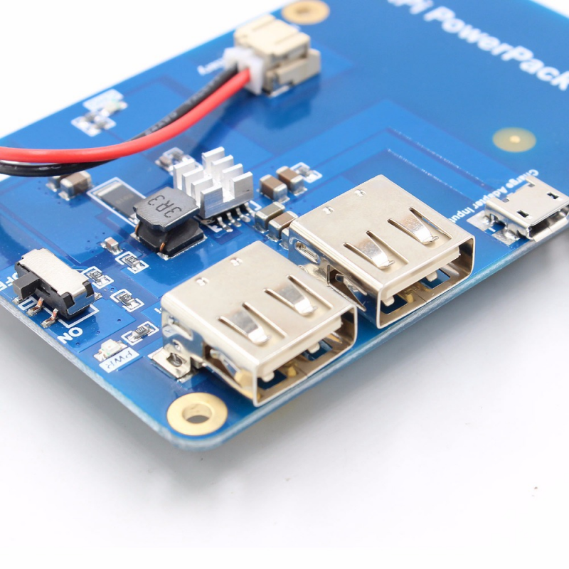 Dual Usb Output Lithium Battery Powerpack Expansion Board for Raspberry Pi3