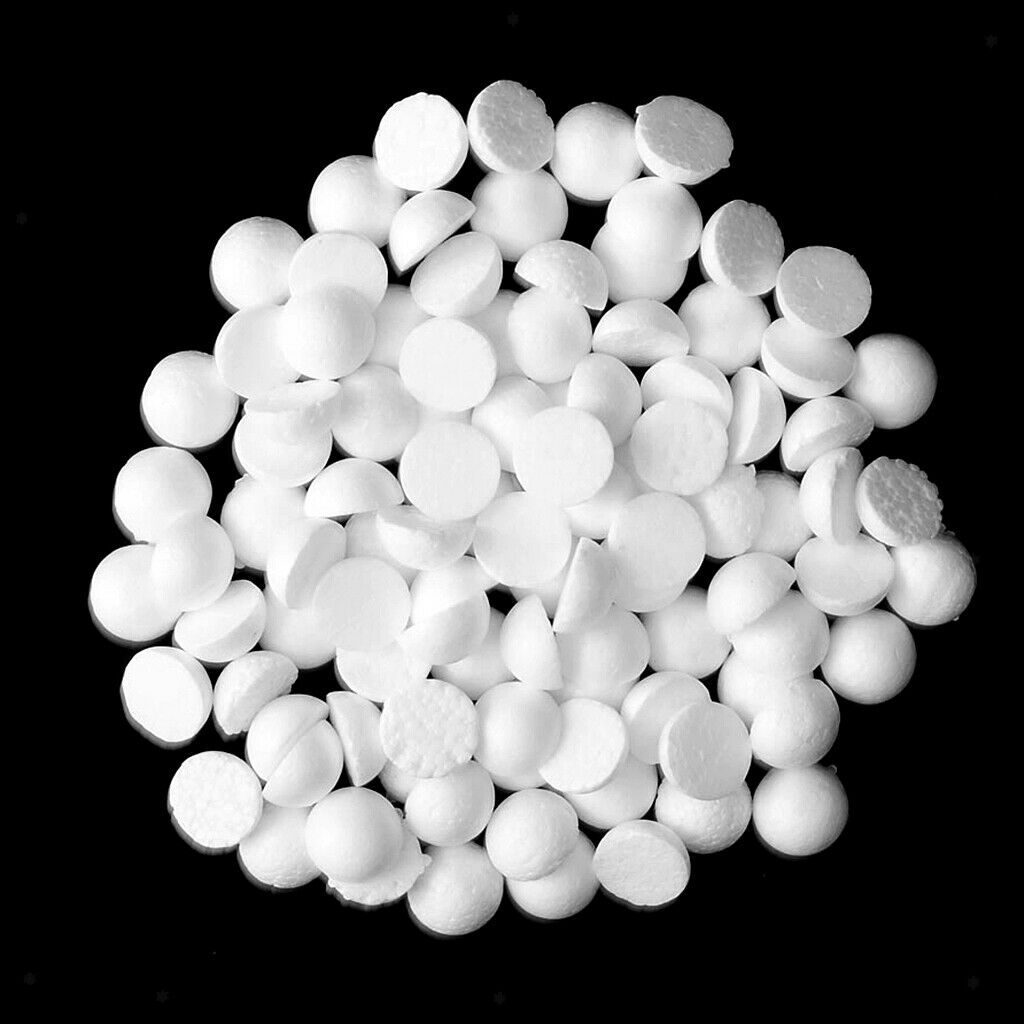 100x White Modelling Craft Polystyrene Foam Balls Sphere Hemisphere Lot 20mm