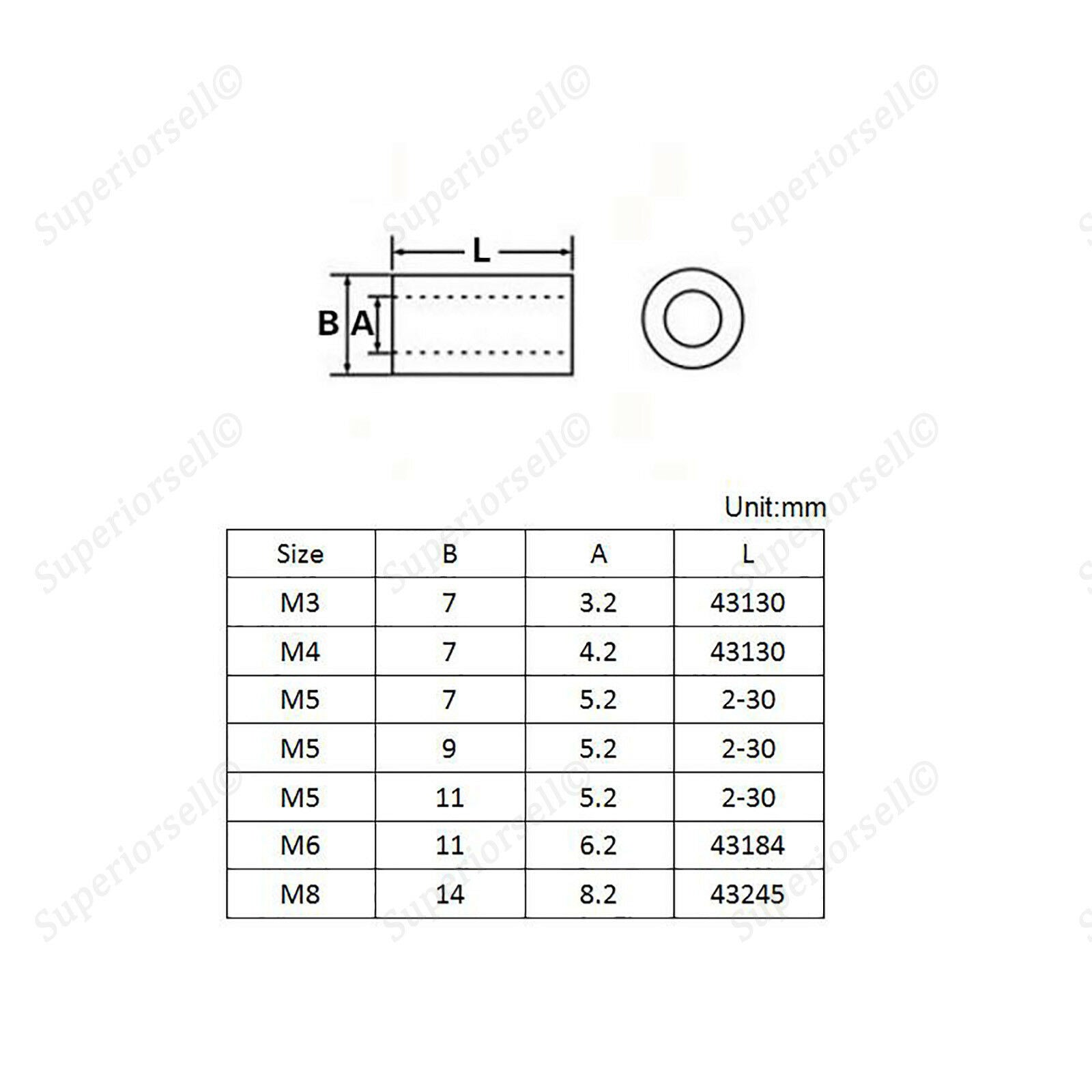 70pcs M4 x (2-10mm) Nylon Spacers Standoff White Round Washers Kit - ABS Casing