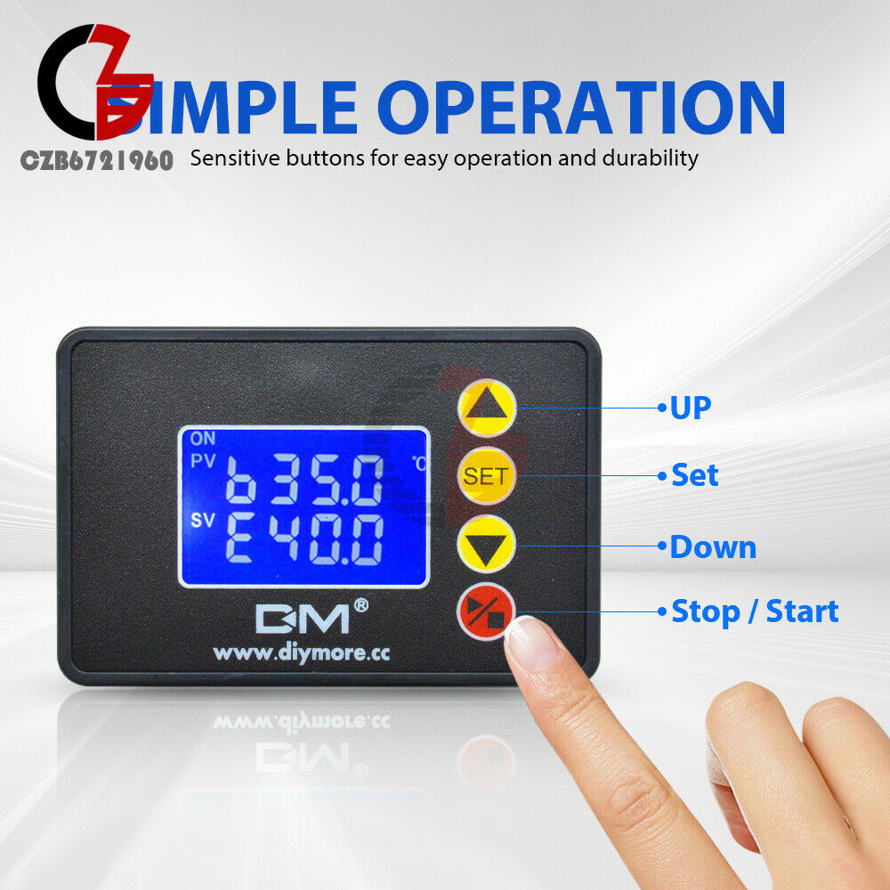 DC24V 480W 1.37" inch LCD Microcomputer Temperature Controllor With NTC Cable