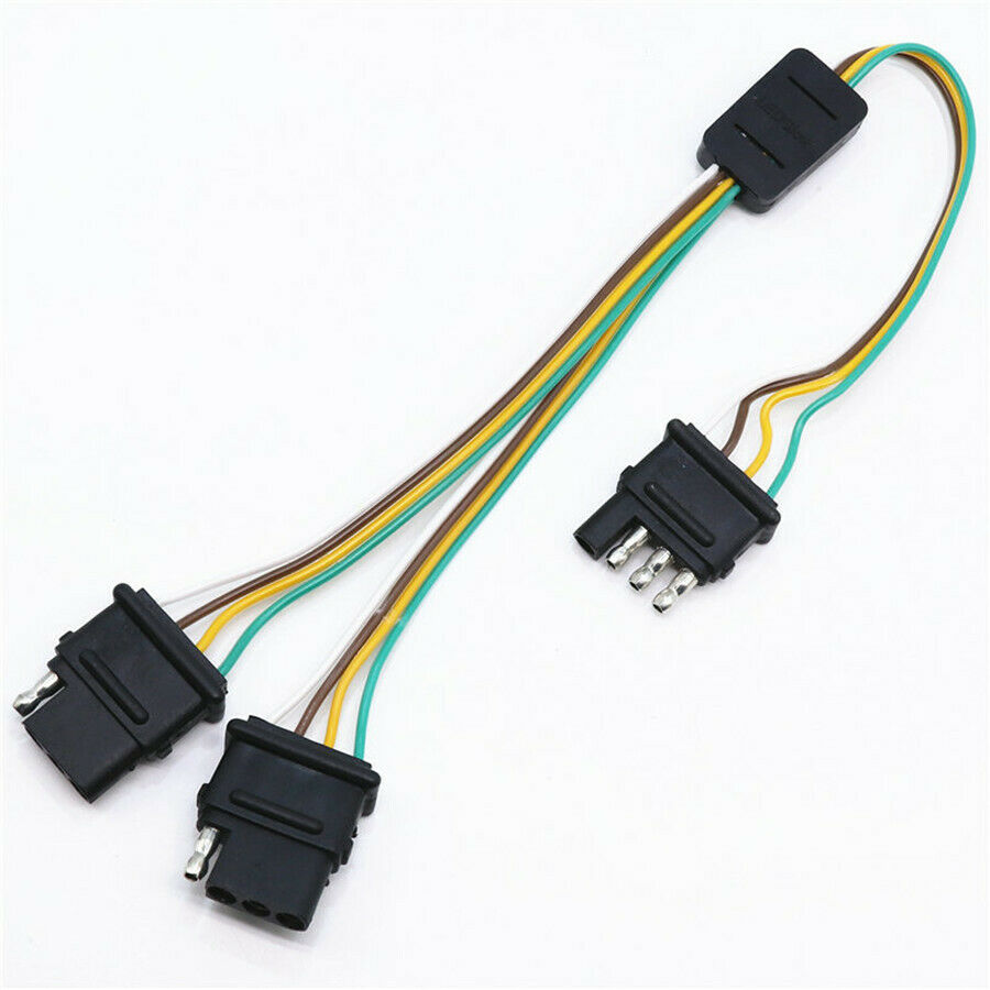 17.5" Heavy Duty Trailer Y-Splitter with Dust Cap Flat 4-Pin Insulating Housing