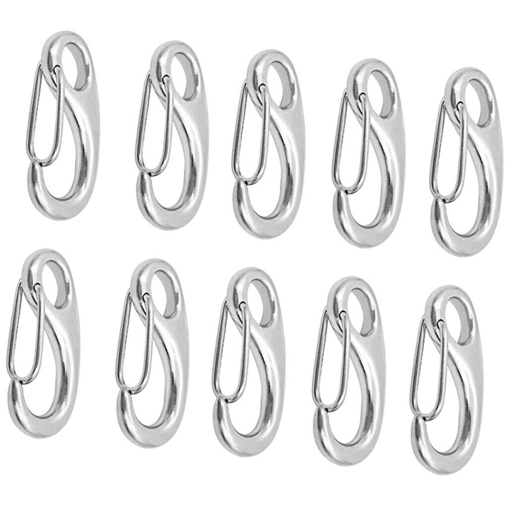 10x Carabiner D-Ring Key Chain Keychain Clip Hook Outdoor Hiking Buckle