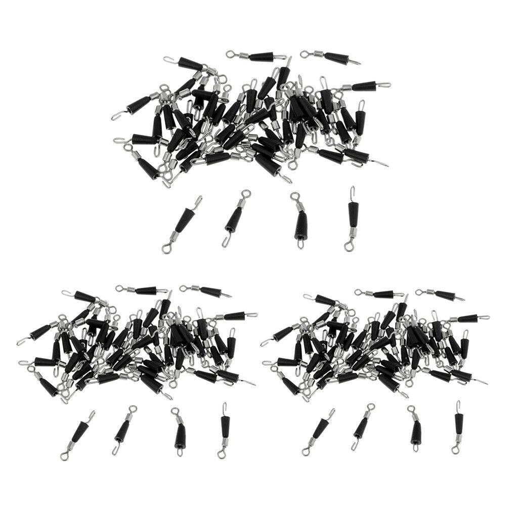 150x Metal Fishing Swivels Sub-line Hook Fast Link Clip Connector Saltwater