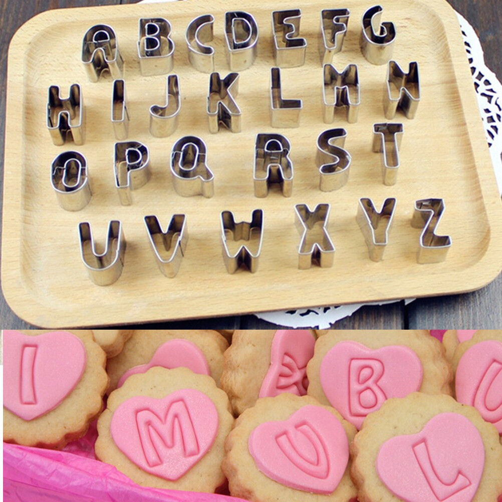 DIY 26XBiscuit Cake Mold Cutter Letters Alphabet Shape Mould Fondant Cookie BDAU