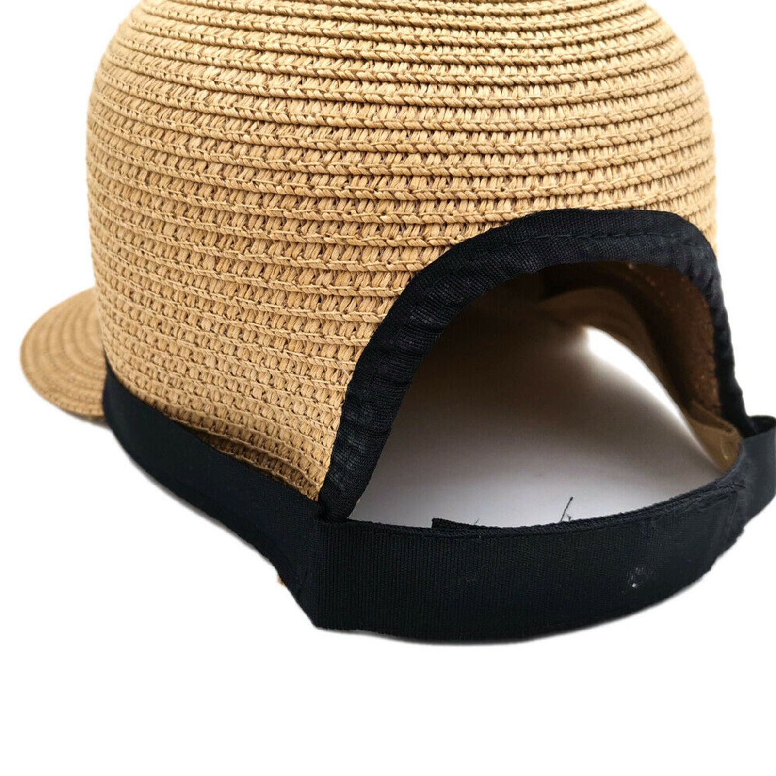 Woman Ladies Straw Baseball Wide Brim Cap Summer Beach Outdoor Sun Hat