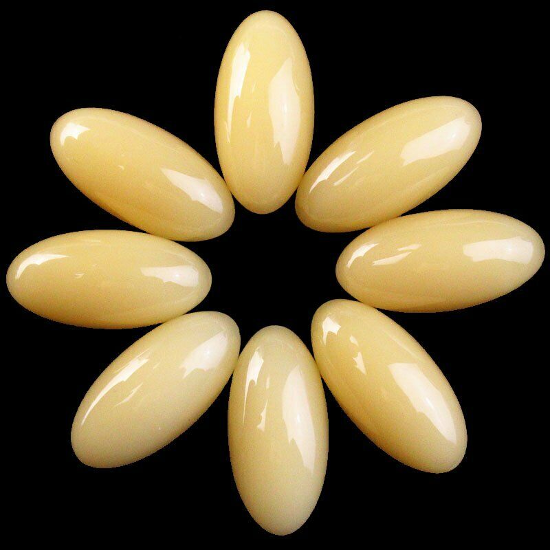 8Pcs 25x12x7mm Beautiful Yellow Jade Oval Cab Cabochon 24g A-40JY
