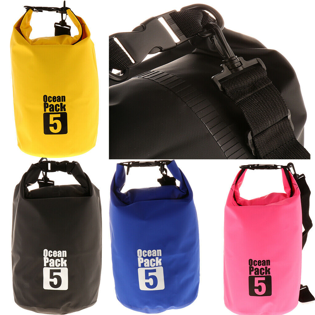 Waterproof Dry Bag Backpack Beach Bucket Rafting Kayaking Dry Sack Black