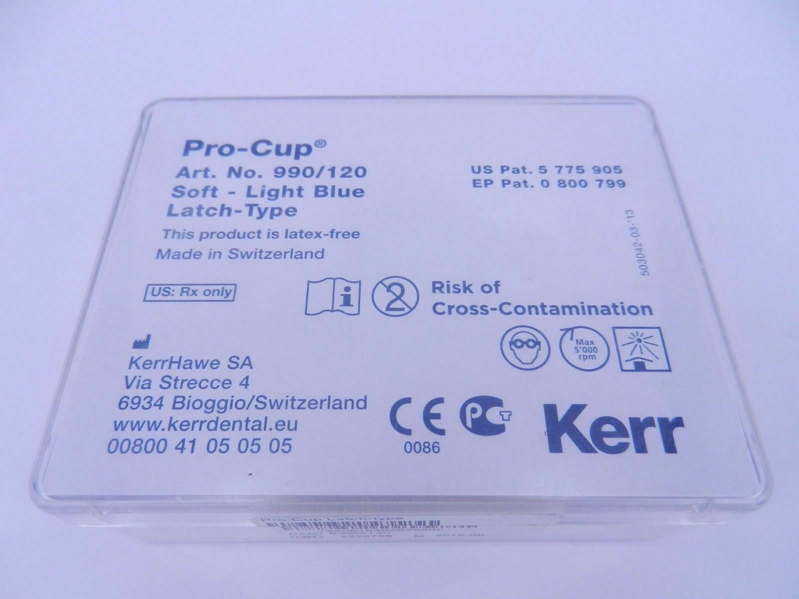 Dental Kerr Pro-Cup Prophy Cups Polishing Latch-Type pack of 120 latex-free