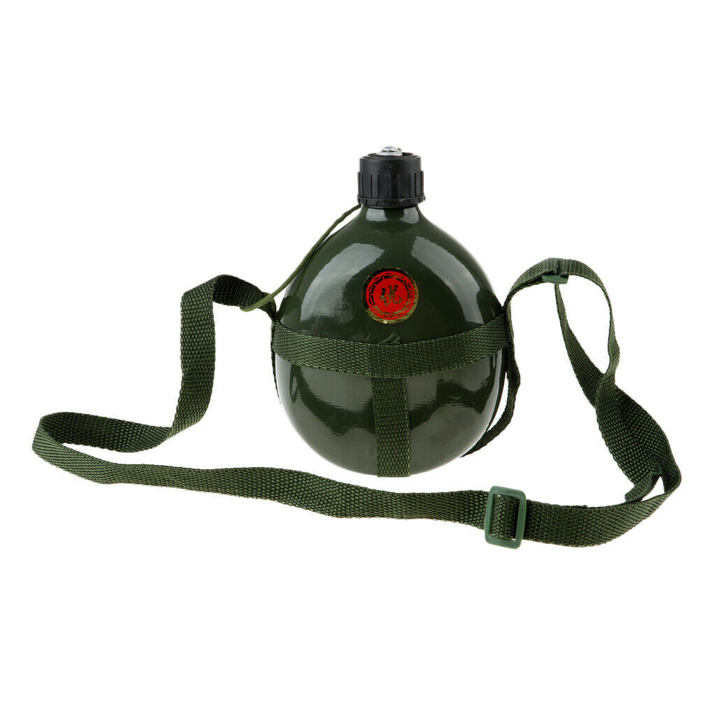 Outdoor    Canteen Water Bottle Camping 1 L Container W/ Strap