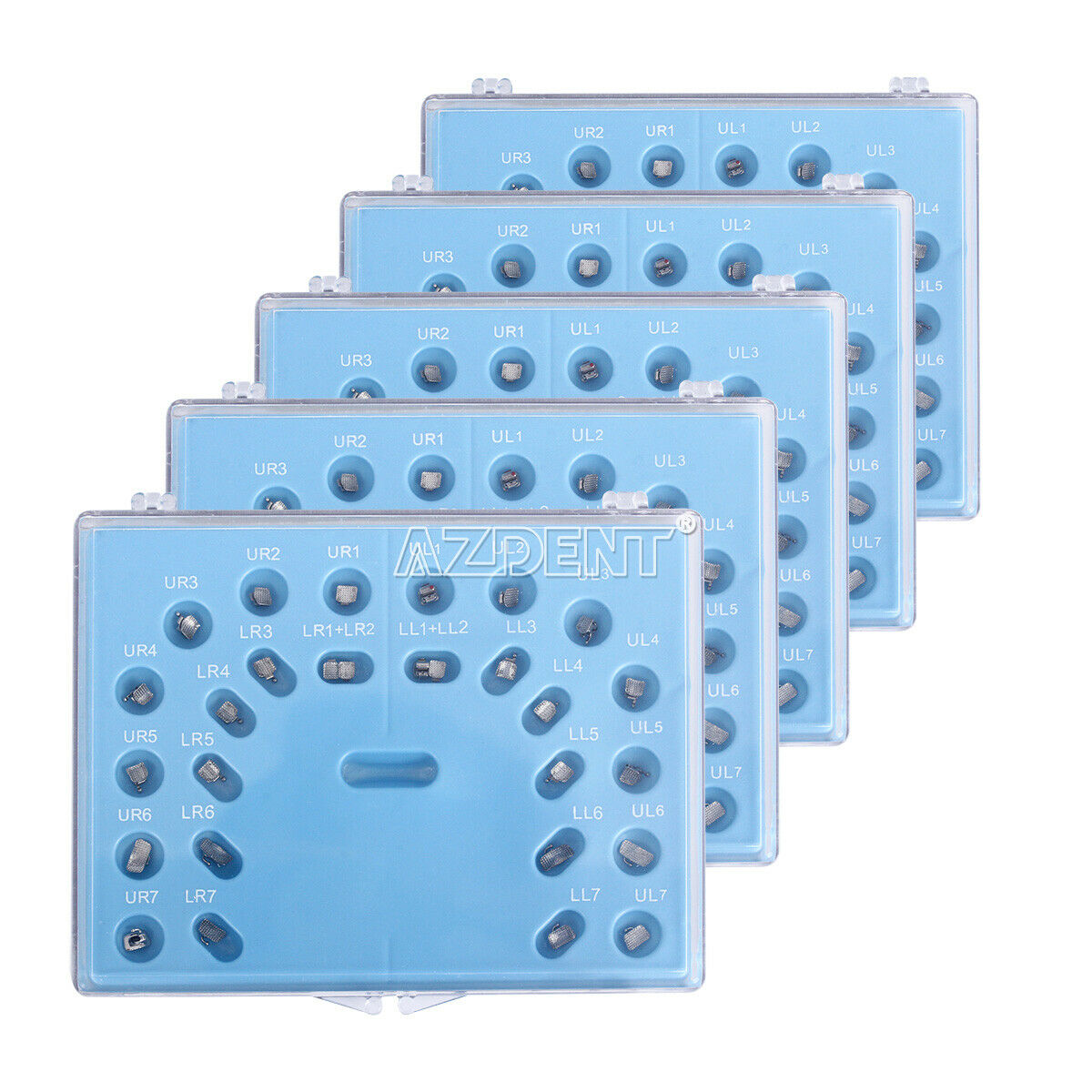 5 X Dental Ortho Self-ligating Brackets Mini MBT 022 Hook 345 With Buccal Tube
