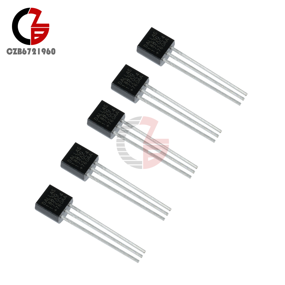 20PCS DALLAS 18B20 DS18B20 TO-92 Wire DIP-3 Digital Thermometer Temperature IC