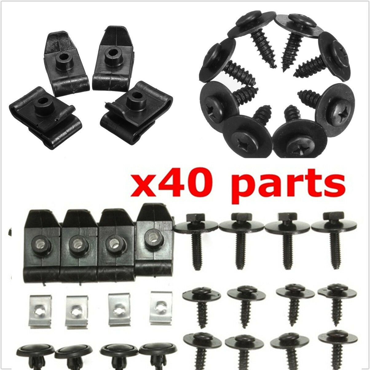 Pack of a Set Car Engine Undertray Cover Clips Bottom Shield Guard Screws 40x