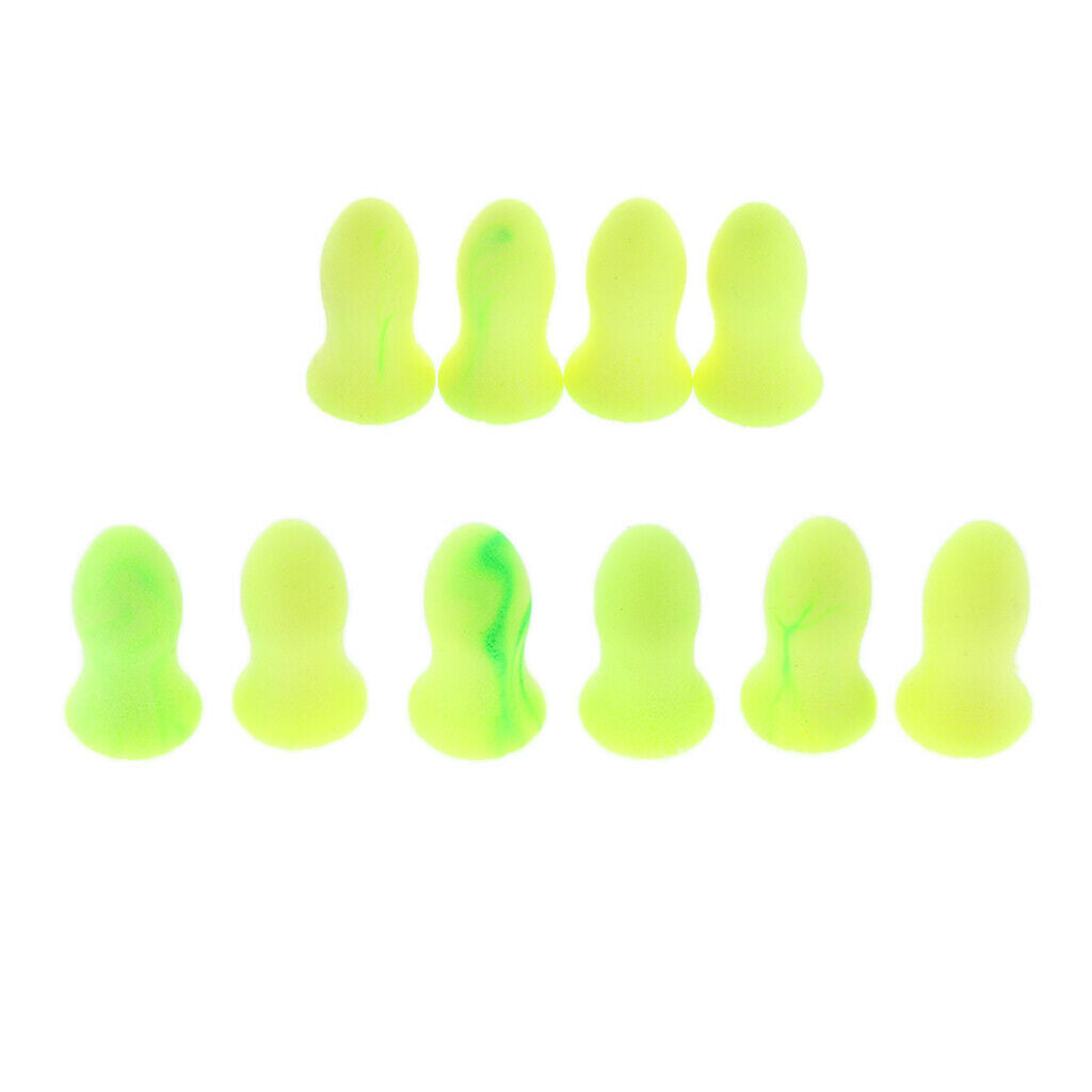 5 Pair Soft Foam Ear Plugs Tapered Travel Sleep Noise Prevention Light Green